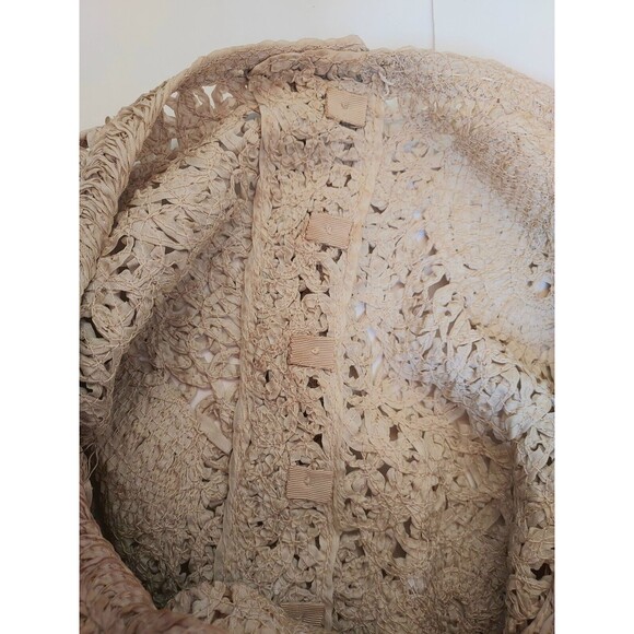 Lovely Vintage 1930s Ladies Handmade Ivory "Ribbon" Dress W/10 Button Back - Picture 13 of 16